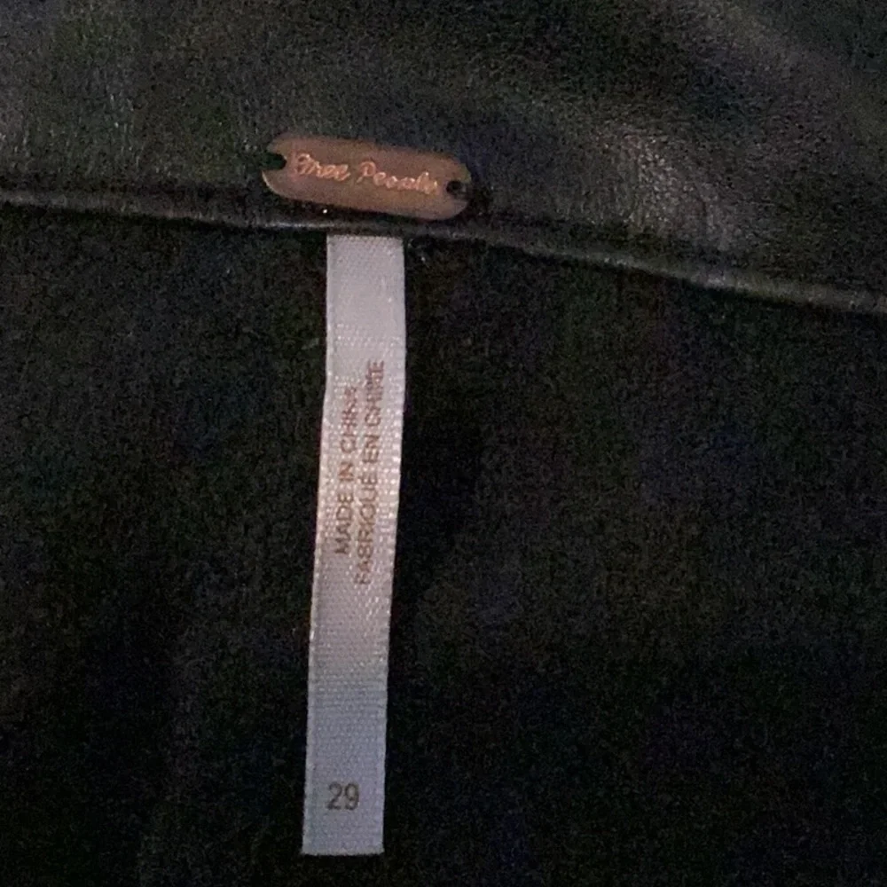 Free People Black Faux Leather High Waisted Skinny Jeans